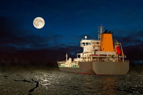 Ship at night Stock Photos