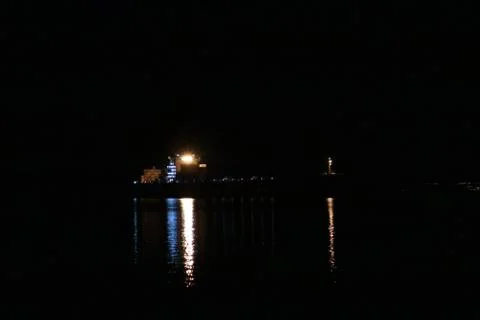 Ship at night 스톡 사진