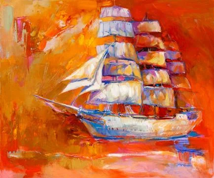 Ship in ocean Foto stock