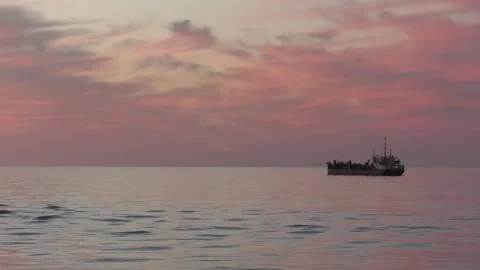 Ship in an ocean time lapse Perth City Australia Stock Footage 153208450