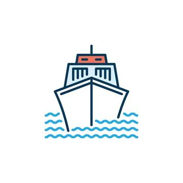 Ship in Ocean vector concept creative icon Stock Illustration