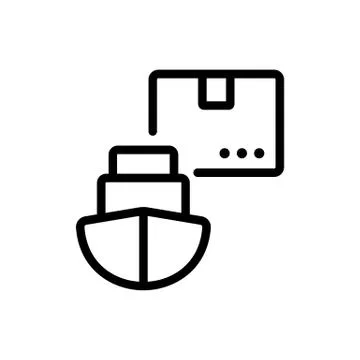 Ship the parcel icon vector outline illustration Stock Illustration