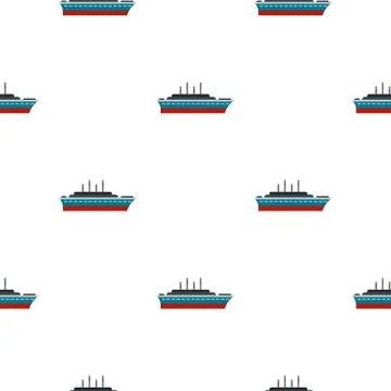 Ship pattern flat 库存插图