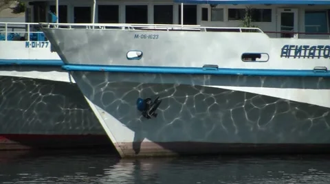 Ship at the pier 2 Stock Footage 6182404