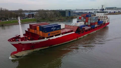 Ship Pirita loaded with cargo containers | Stock Video | Pond5