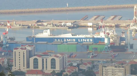 Ship in port Video stock 35044252