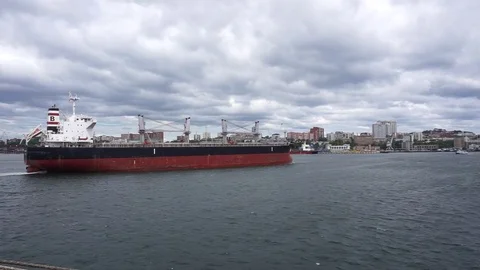 The ship is in port Vídeo Stock 78090477