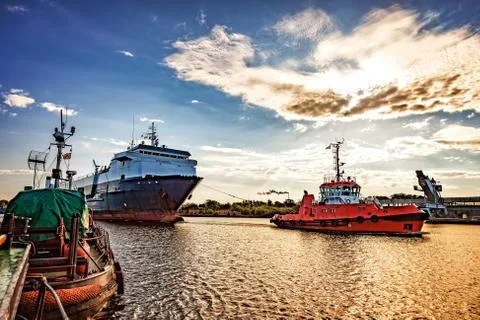Ship in port Foto stock