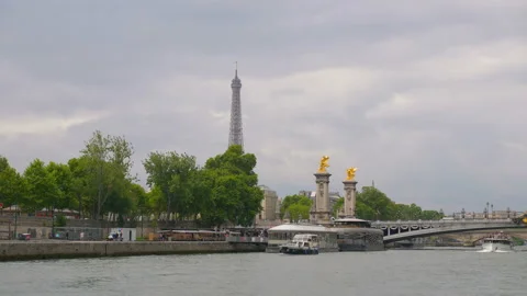 Ship POV on Eiffel tower in Paris in 4k slow motion 60fps Stock Footage 155503623