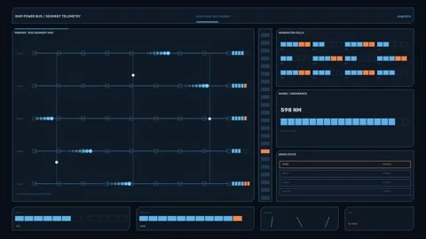 Ship Power Telemetry HUD Seamless Loop Stock Footage 342573996