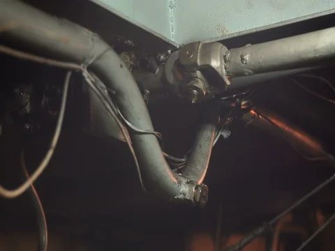 Ship propeller shaft close up Stock Footage 71874046