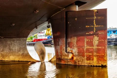 Ship Propeller in water Stock Photos