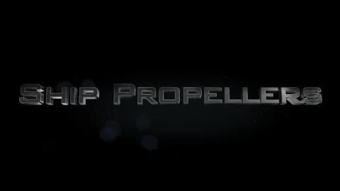 Ship Propellers title metal text on black alpha channel background Stock Footage 295899907