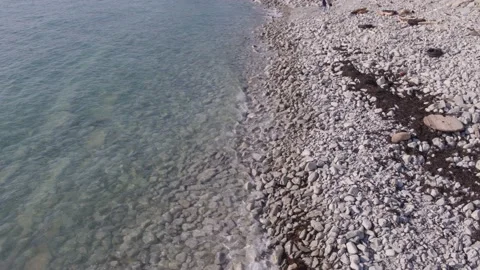 The ship ran aground. Environmental pollution at sea. Aerial view. grounded ship Stock Footage 137651789