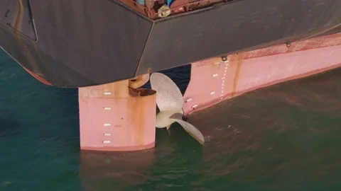 The ship ran aground. Environmental pollution at sea. Aerial view. grounded ship Stock Footage 137653956