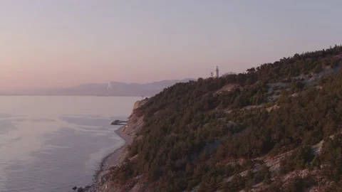The ship ran aground. Environmental pollution at sea. Aerial view. grounded ship Stock Footage 138835292