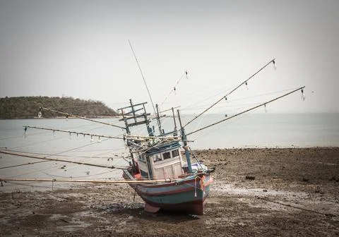 The ship ran aground Stock Photos