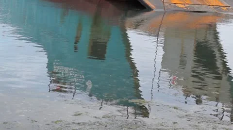 Ship reflections Stock Footage