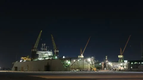 Ship repair dock timelapse 4k Stock Footage 10768126