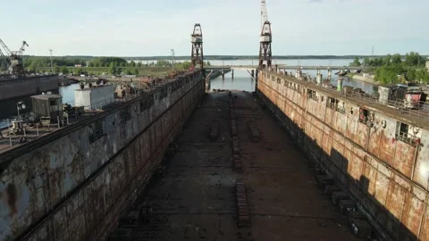 Ship repair shipyard Stock Footage 159280385