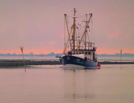 Ship returning from the north sea Stock Photos