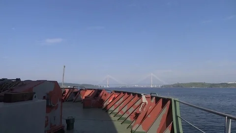 The ship returns from the campaign. Vídeo Stock 71786990