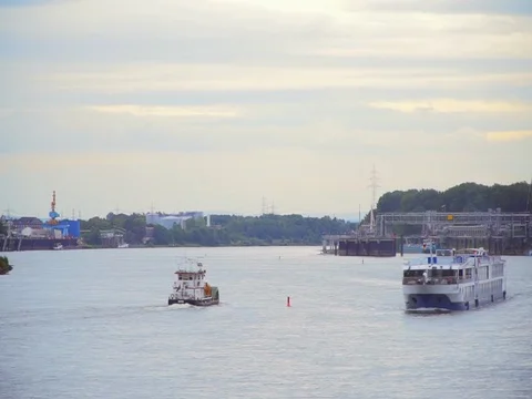 The ship is on the Rhine Stock Footage 81541459