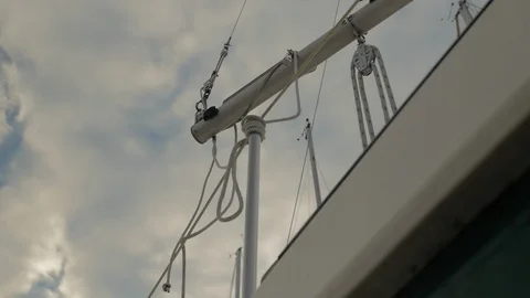 Ship Rigging Moving in the Wind Stock Footage 92747008