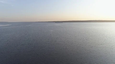 Ship on the river Aerial view Vídeos de archivo 84458096