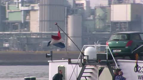 Ship on river Stock Footage 10796078