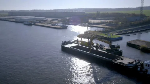 Ship on the River Stock Footage 36052409