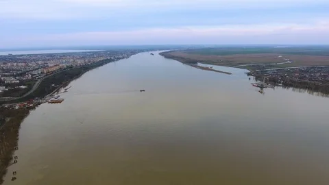 Ship On A River Stock Footage 87436568