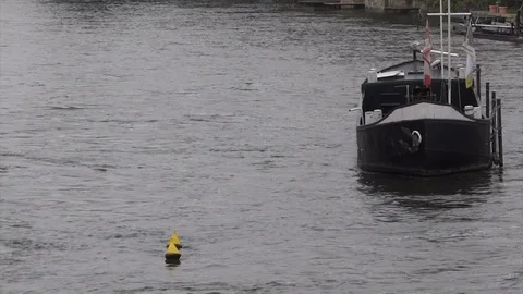 Ship on the River Video stock 90627526