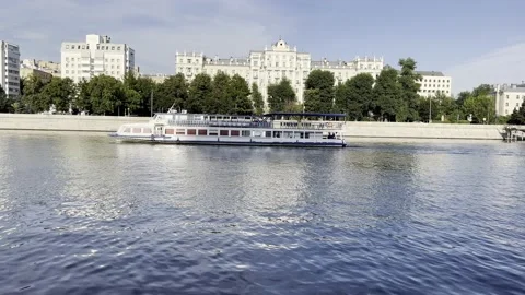 The ship is on the river Stock Footage 204121186