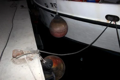 Ship on river Foto stock