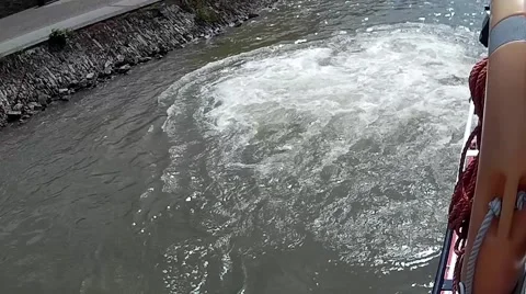 Ship on the River Rhine Stock Footage 50407928