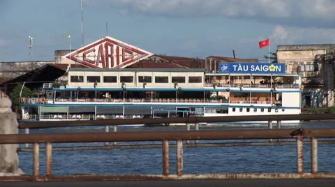 Ship on river in Saigon Stock Footage 61297847