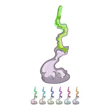 Ship rocket launch smoke cartoon vector graphic イラスト素材