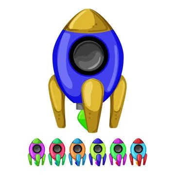 Ship rocket toy cartoon vector graphic Stock Illustration