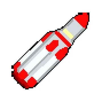 Ship rocket toy pixel art vector illustration Stock Illustration
