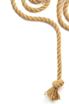 Ship rope on white background Stock Photos