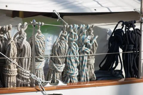 Ship ropes Foto stock