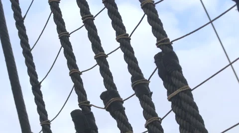 Ship ropes sailing ship. Stock Footage 66187506