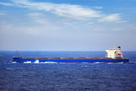 Ship in rough sea Stock Photos
