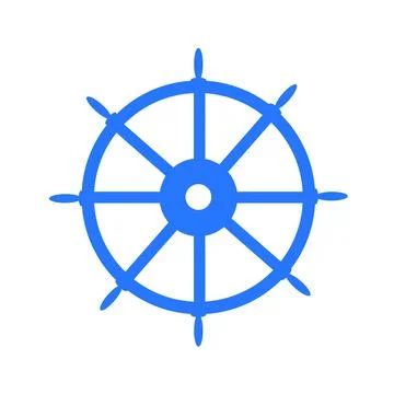 Ship rudder icon on white background Stock Illustration