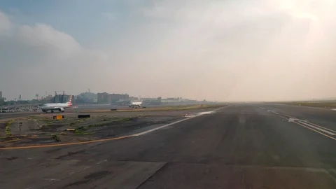 Ship on Runway.4K Stock Footage 95482315