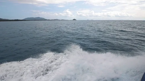 Ship Sailed From The Islands, side view from boat Stock Footage 71031734