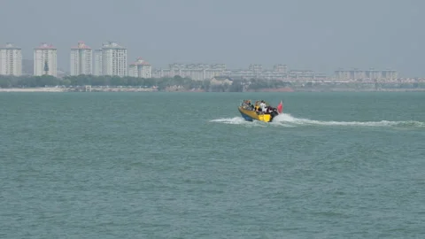 The ship sailed on the river Stock Footage 244325072