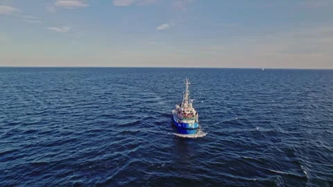 The ship is sailing on the Baltic Sea Stock Footage 240568714