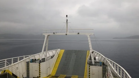 Ship Sailing in Cloudy Weather 4K Stock Footage 107845164